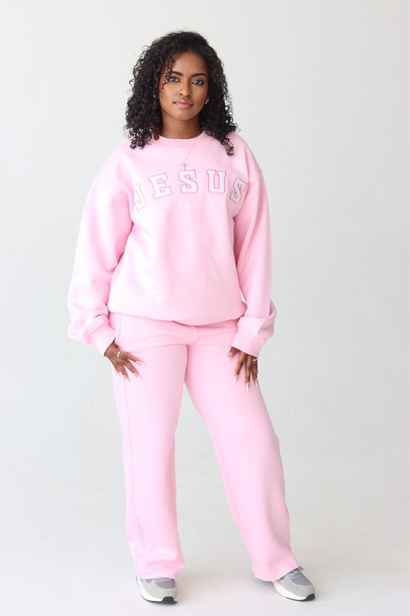 Jesus Saves Pullover in Rose