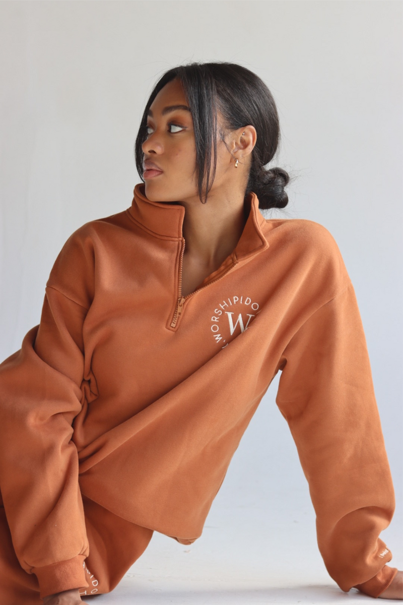 #DWWHalfZip in Cinnamon