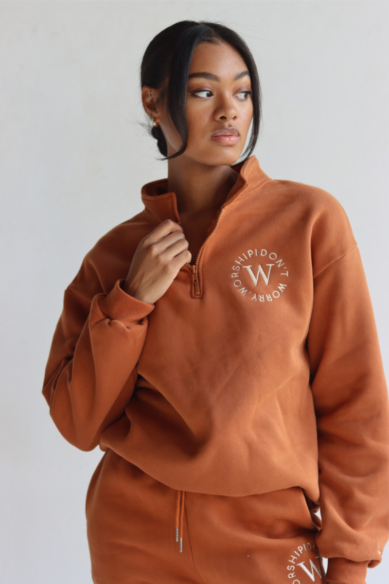 #DWWHalfZip in Cinnamon