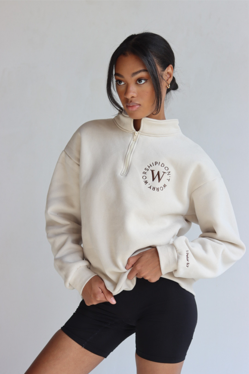 #DWWHalfZip in Latte
